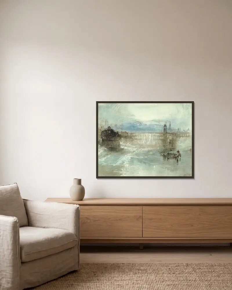 Ansicht von Luzern von Joseph Mallord William Turner gerahmt an einer Wand