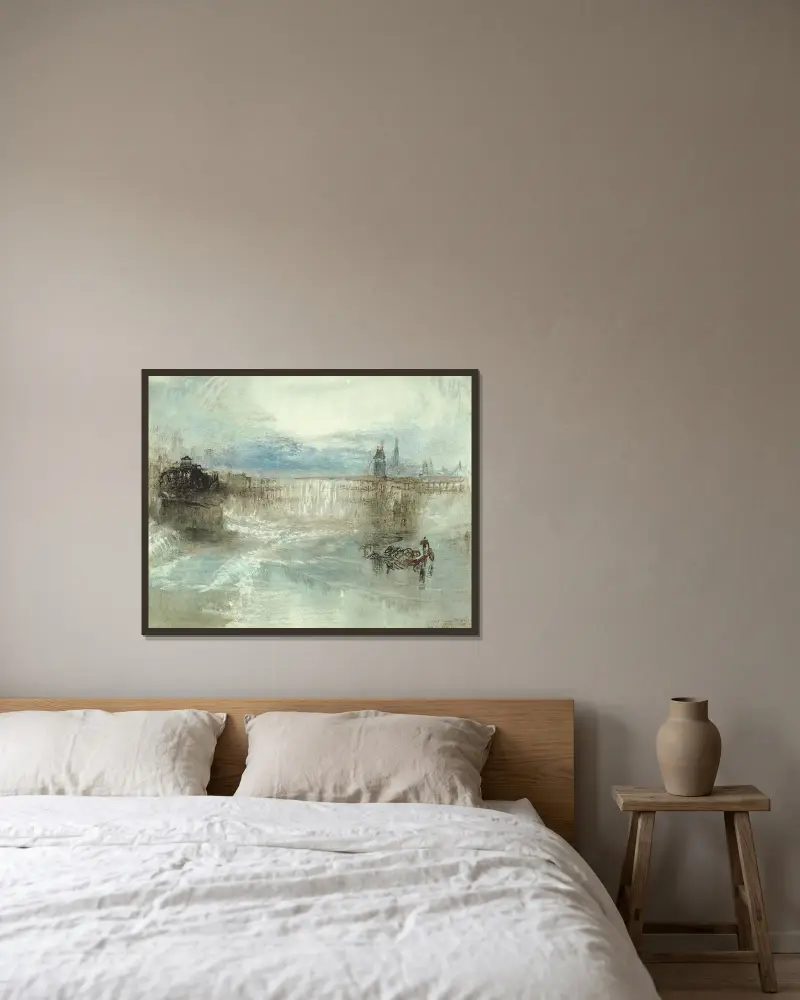 Ansicht von Luzern von Joseph Mallord William Turner gerahmt an einer Wand
