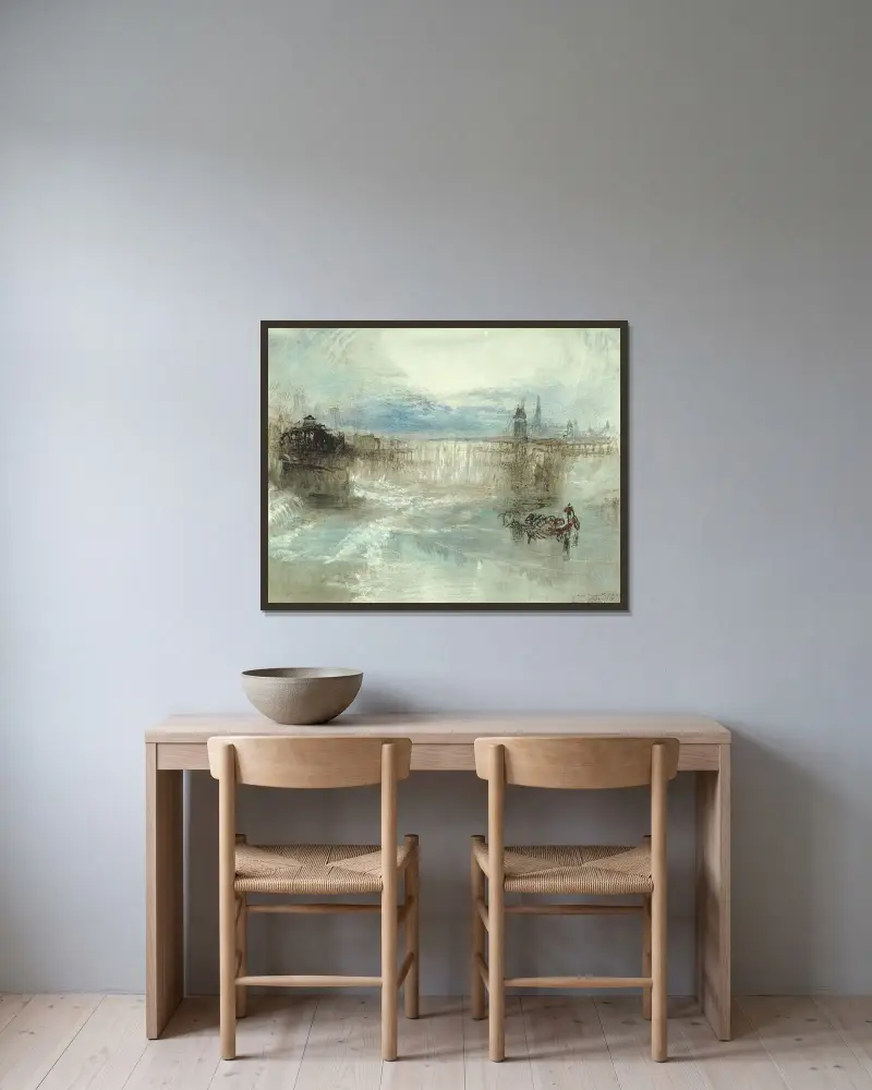 Ansicht von Luzern von Joseph Mallord William Turner gerahmt an einer Wand