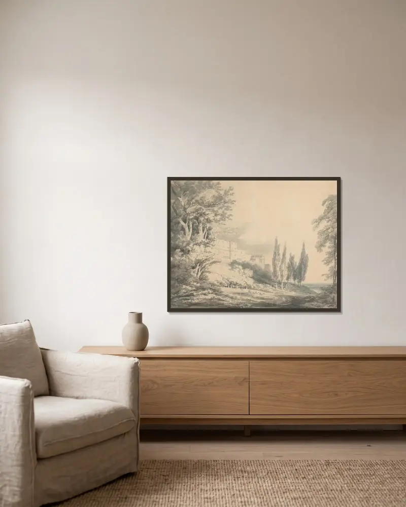 Villa d'Este, Joseph Mallord William Turner v rámu na stěně