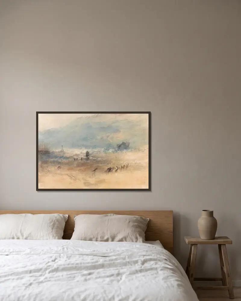 Yarmouth Sands von Joseph Mallord William Turner gerahmt an einer Wand