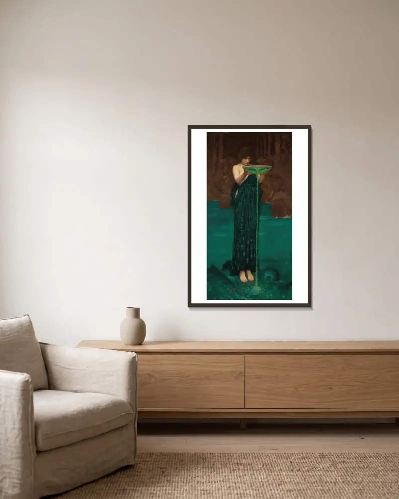 Circe Invidiosa von John William Waterhouse gerahmt an einer Wand