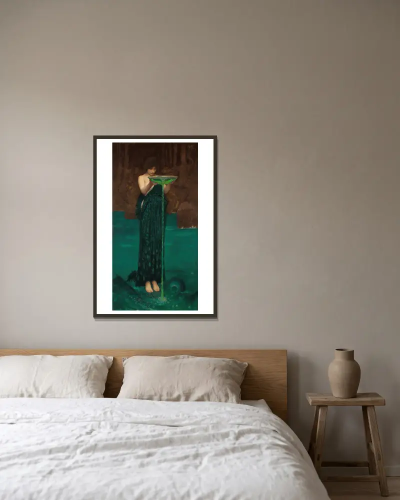 Circe Invidiosa von John William Waterhouse gerahmt an einer Wand