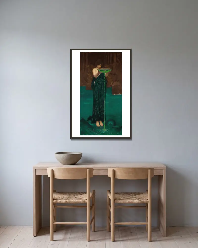 Circe Invidiosa von John William Waterhouse gerahmt an einer Wand
