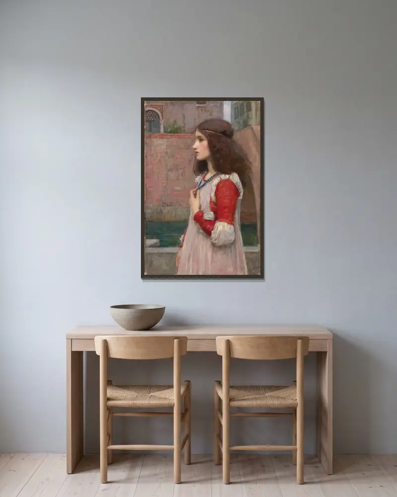 Julia von John William Waterhouse gerahmt an einer Wand