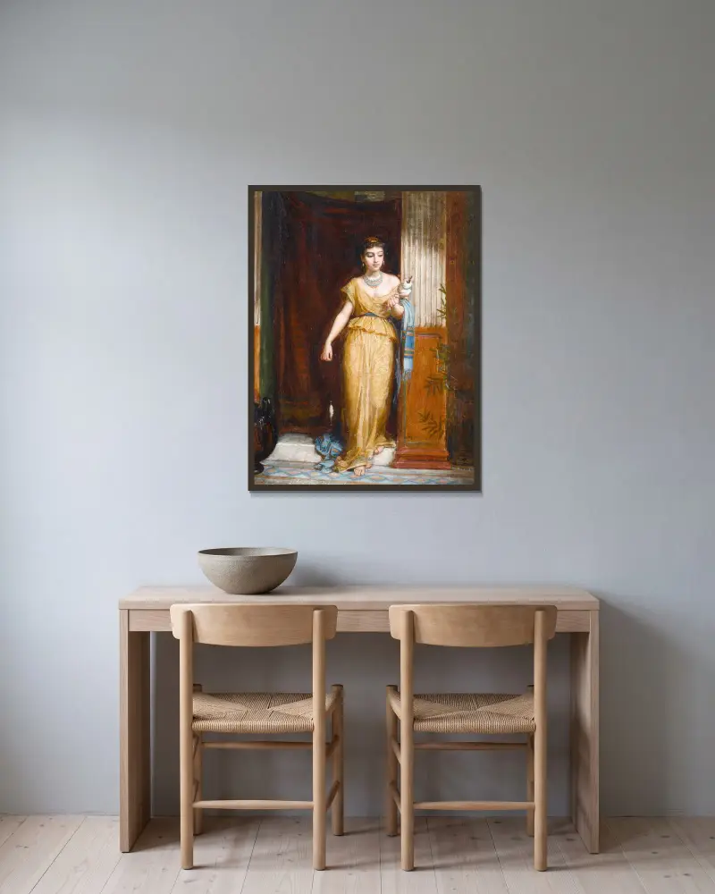 Die Spinnerin von John William Waterhouse gerahmt an einer Wand