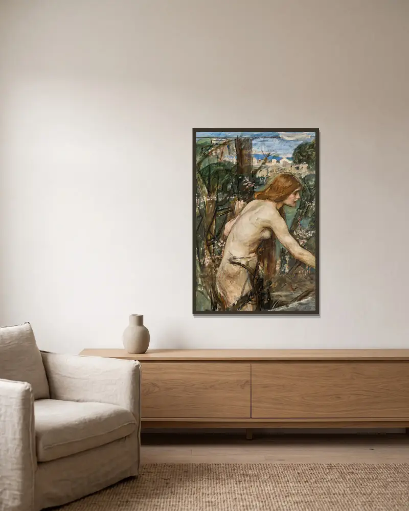 Phyllis – Nr. 1 von John William Waterhouse gerahmt an einer Wand