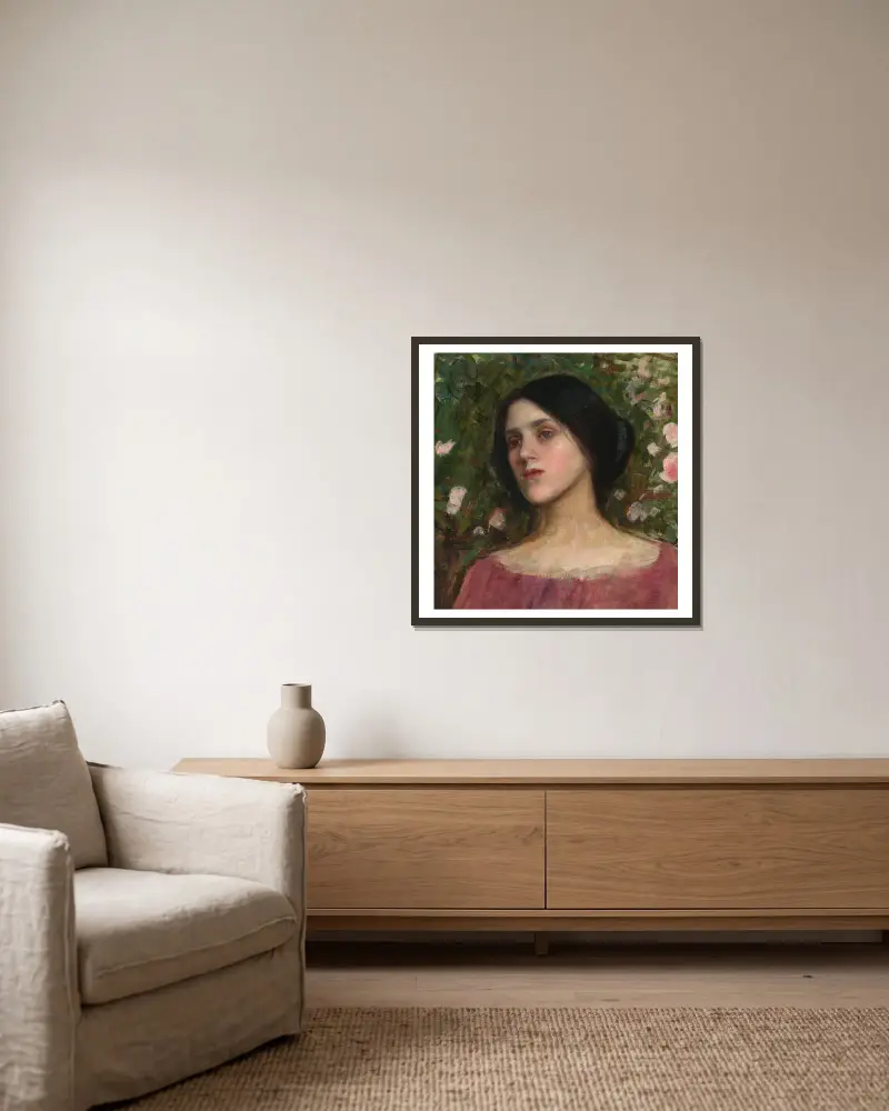 Der Rosenhag von John William Waterhouse gerahmt an einer Wand