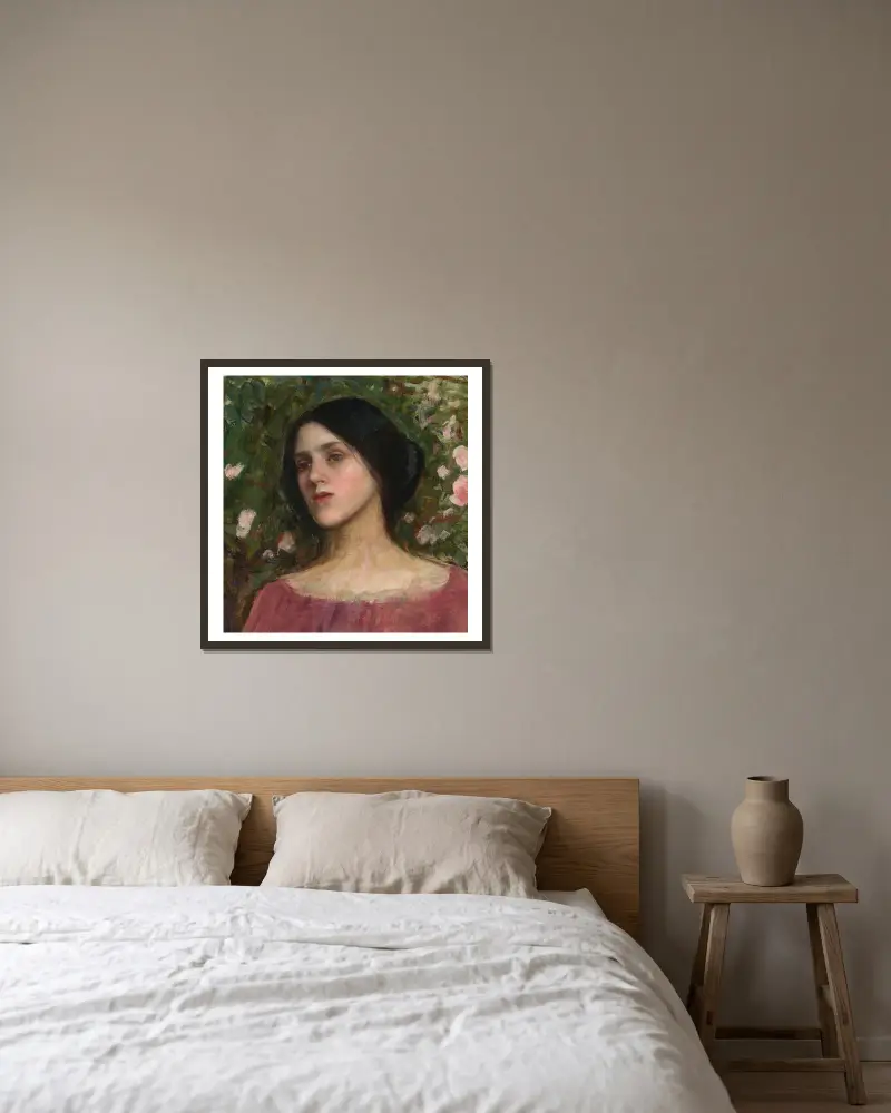 Der Rosenhag von John William Waterhouse gerahmt an einer Wand