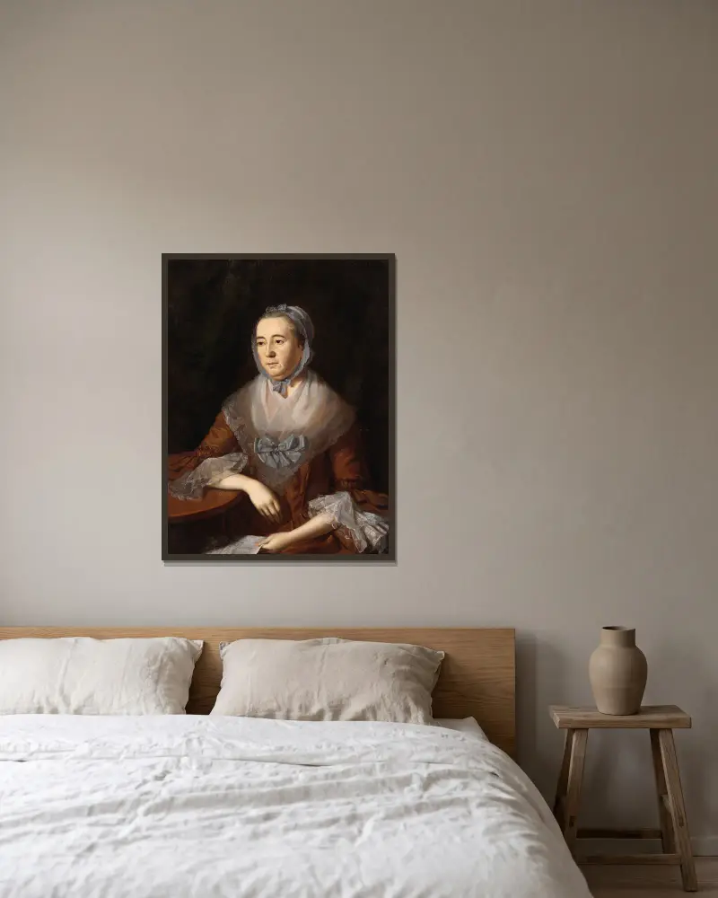 Anne Catharine Hoof Green av Charles Willson Peale inramad på en vägg