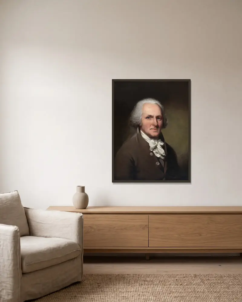 Selbstporträt von Charles Willson Peale gerahmt an einer Wand