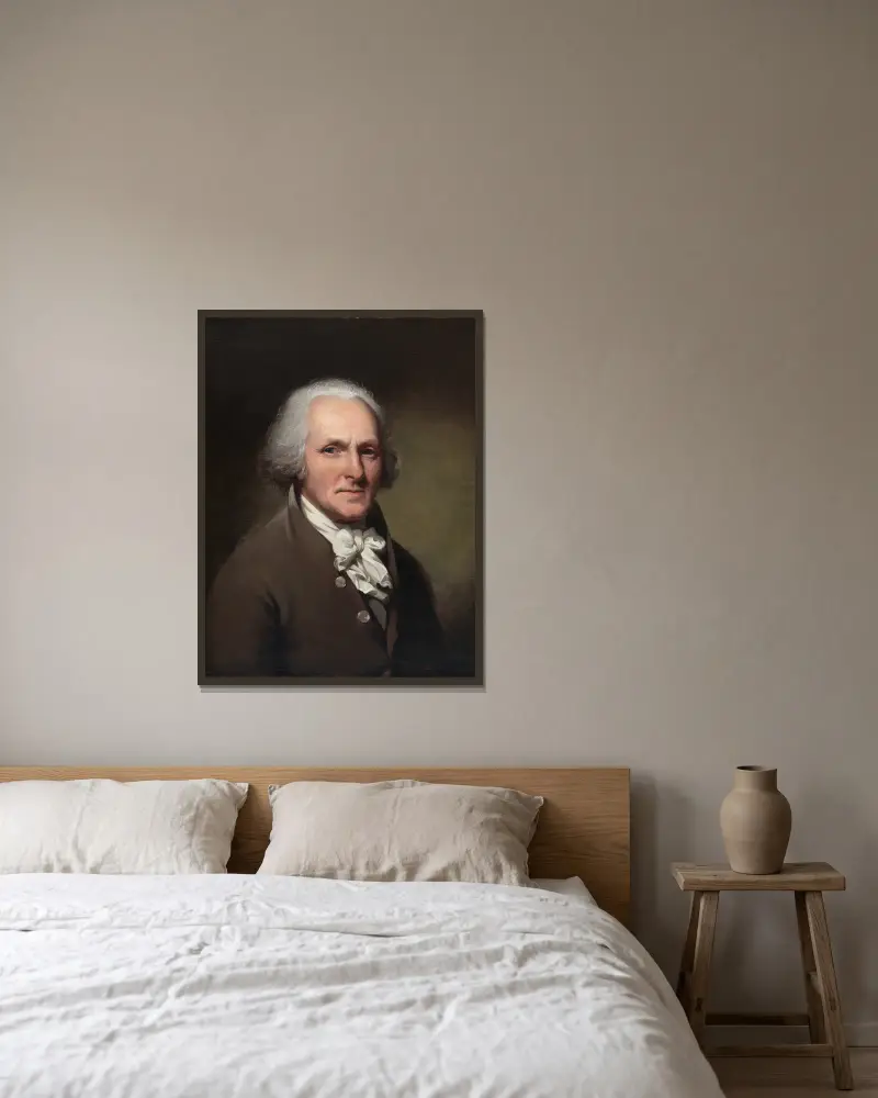 Selbstporträt von Charles Willson Peale gerahmt an einer Wand