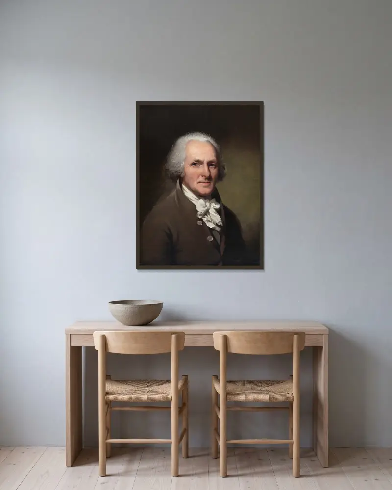 Selbstporträt von Charles Willson Peale gerahmt an einer Wand