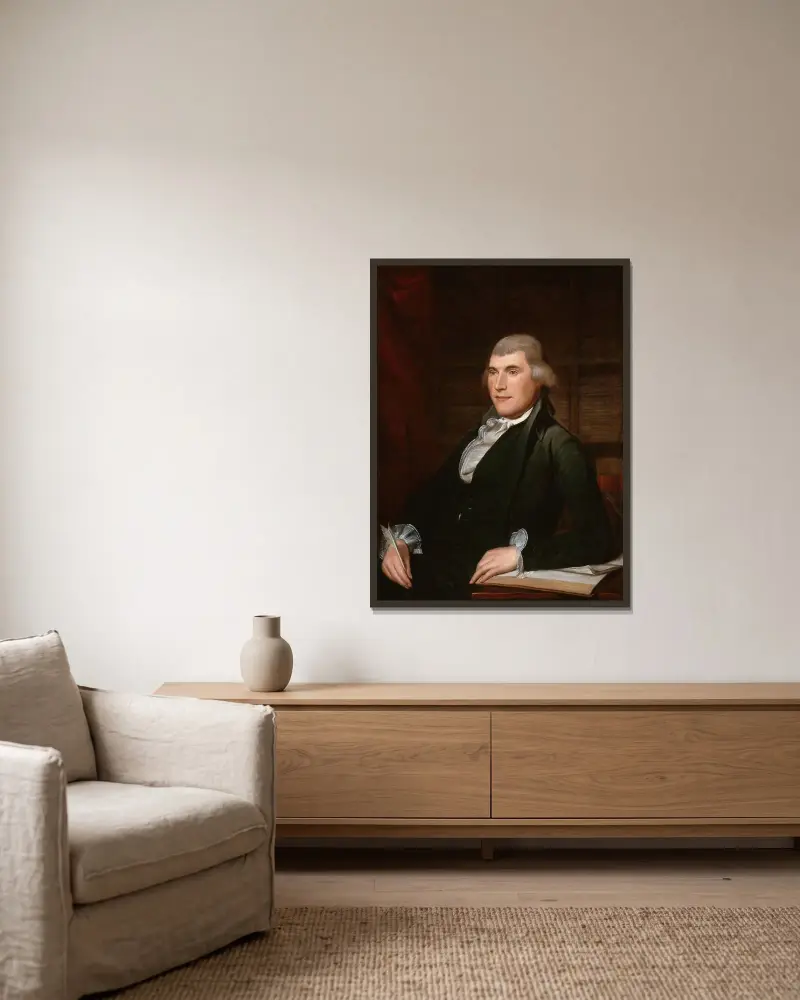 John Nicholson av Charles Willson Peale inramad på en vägg