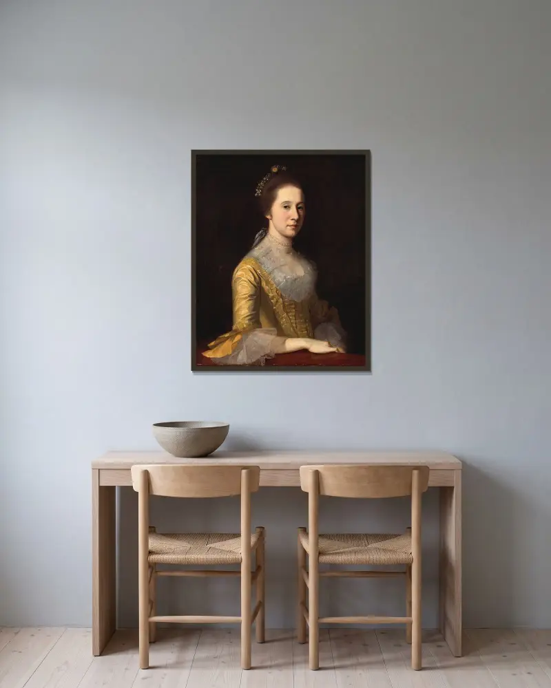 Margaret Strachan (Mrs. Thomas Harwood) von Charles Willson Peale gerahmt an einer Wand