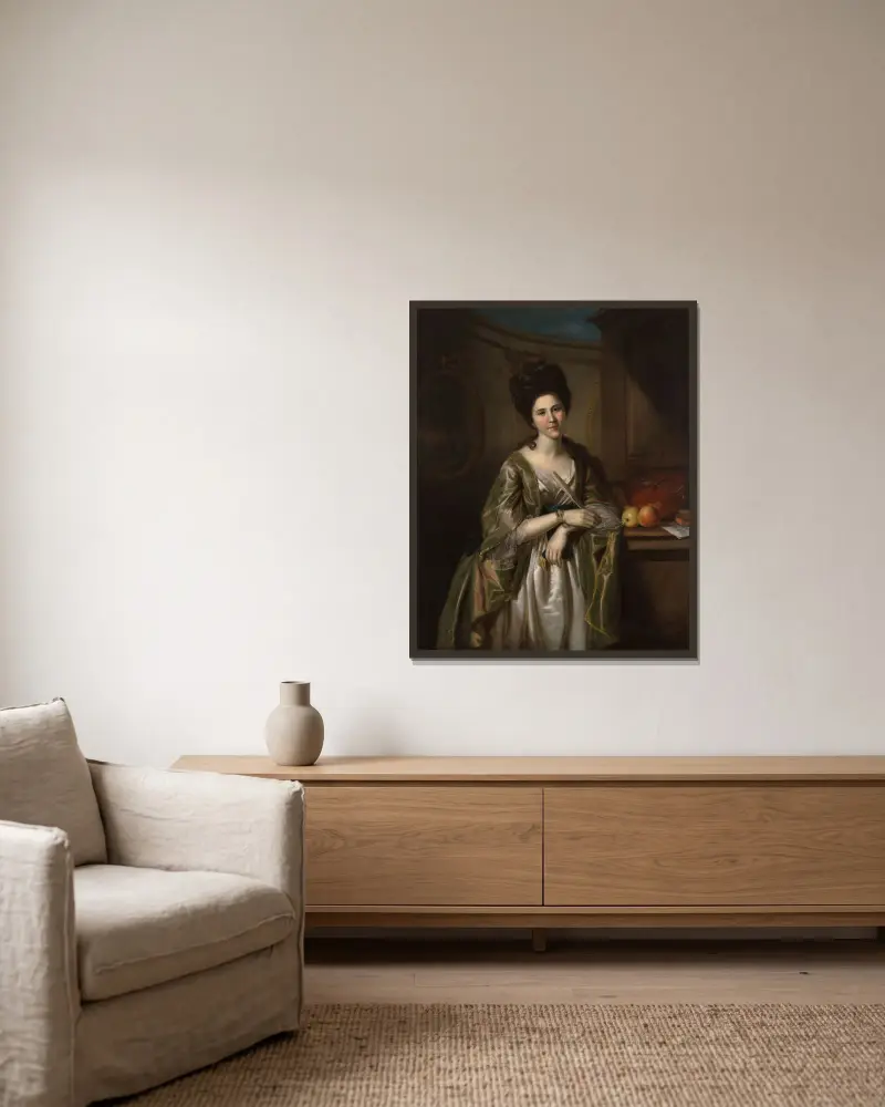 Mrs. Walter Stewart (Deborah McClenachan) av Charles Willson Peale inramad på en vägg