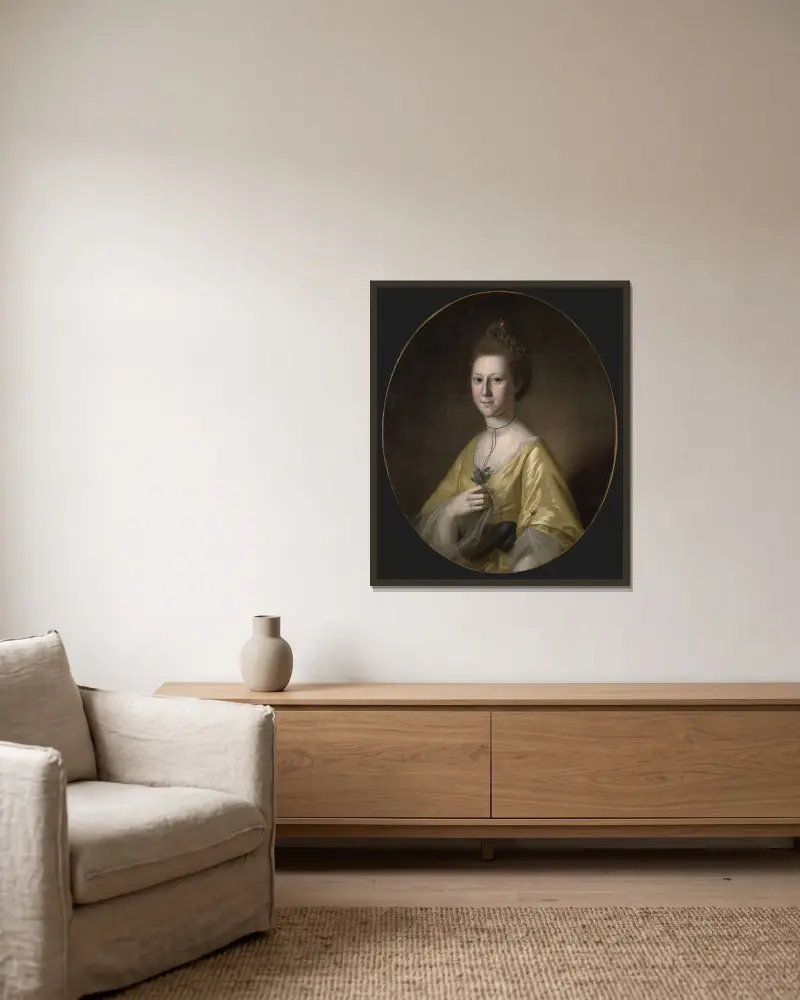 Sophia Gough Carroll av Charles Willson Peale inramad på en vägg