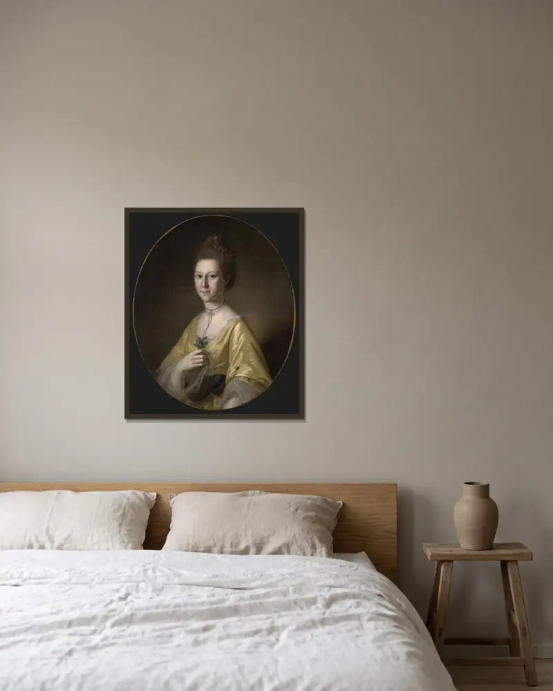 Sophia Gough Carroll av Charles Willson Peale inramad på en vägg