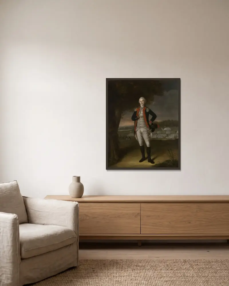 Walter Stewart av Charles Willson Peale inramad på en vägg
