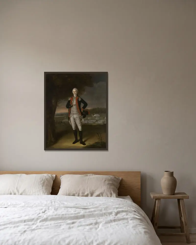 Walter Stewart av Charles Willson Peale inramad på en vägg