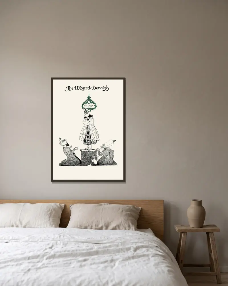 Forty-four Turkish fairy tales Pl 12 av Willy Pogany inramad på en vägg