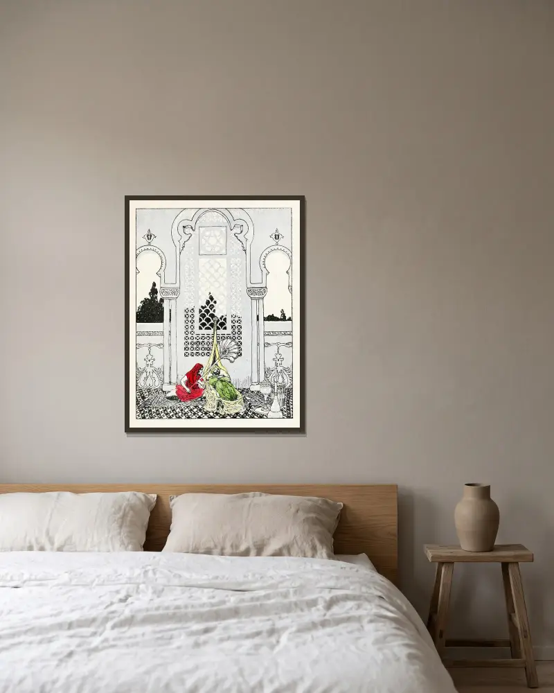 Forty-four Turkish fairy tales Pl 40 av Willy Pogany inramad på en vägg