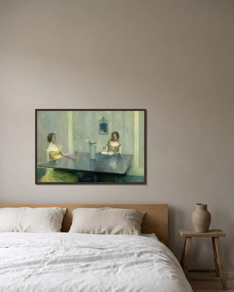 Čtení, Thomas Wilmer Dewing v rámu na stěně