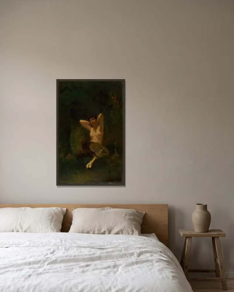 Faun av Thomas Wilmer Dewing inramad på en vägg