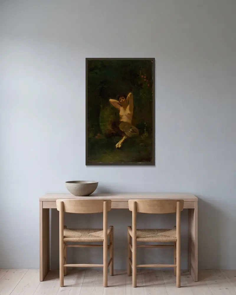 Faun av Thomas Wilmer Dewing inramad på en vägg