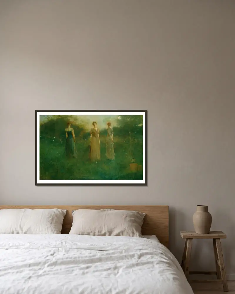 V zahradě, Thomas Wilmer Dewing v rámu na stěně