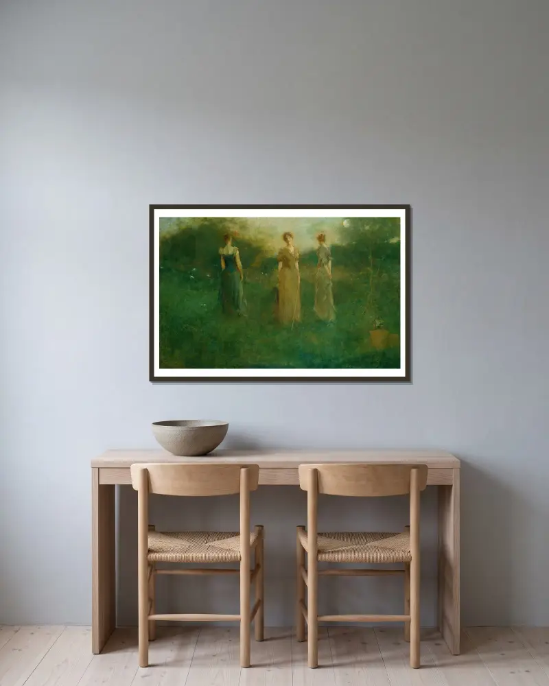 V zahradě, Thomas Wilmer Dewing v rámu na stěně