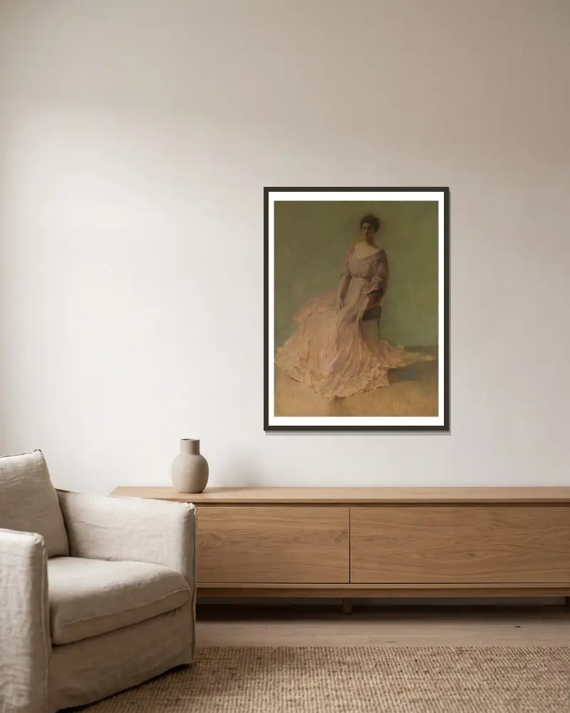 Šeříkové šaty, Thomas Wilmer Dewing v rámu na stěně