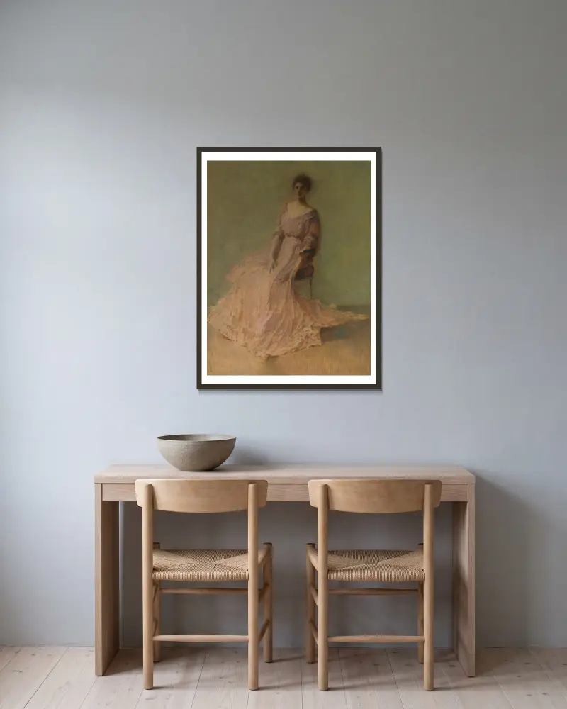 Šeříkové šaty, Thomas Wilmer Dewing v rámu na stěně