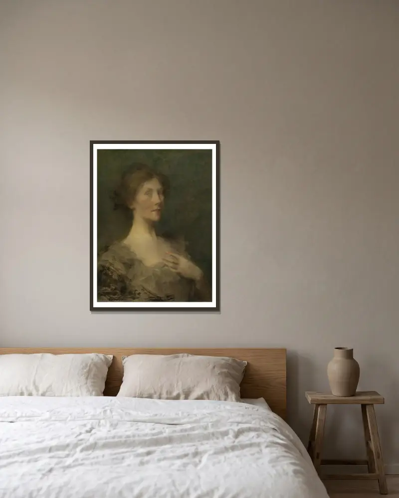 Portrait of a Lady av Thomas Wilmer Dewing inramad på en vägg