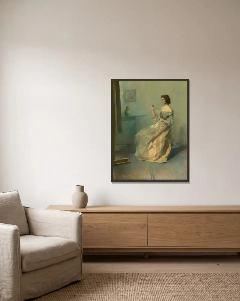 Náhrdelník, Thomas Wilmer Dewing v rámu na stěně