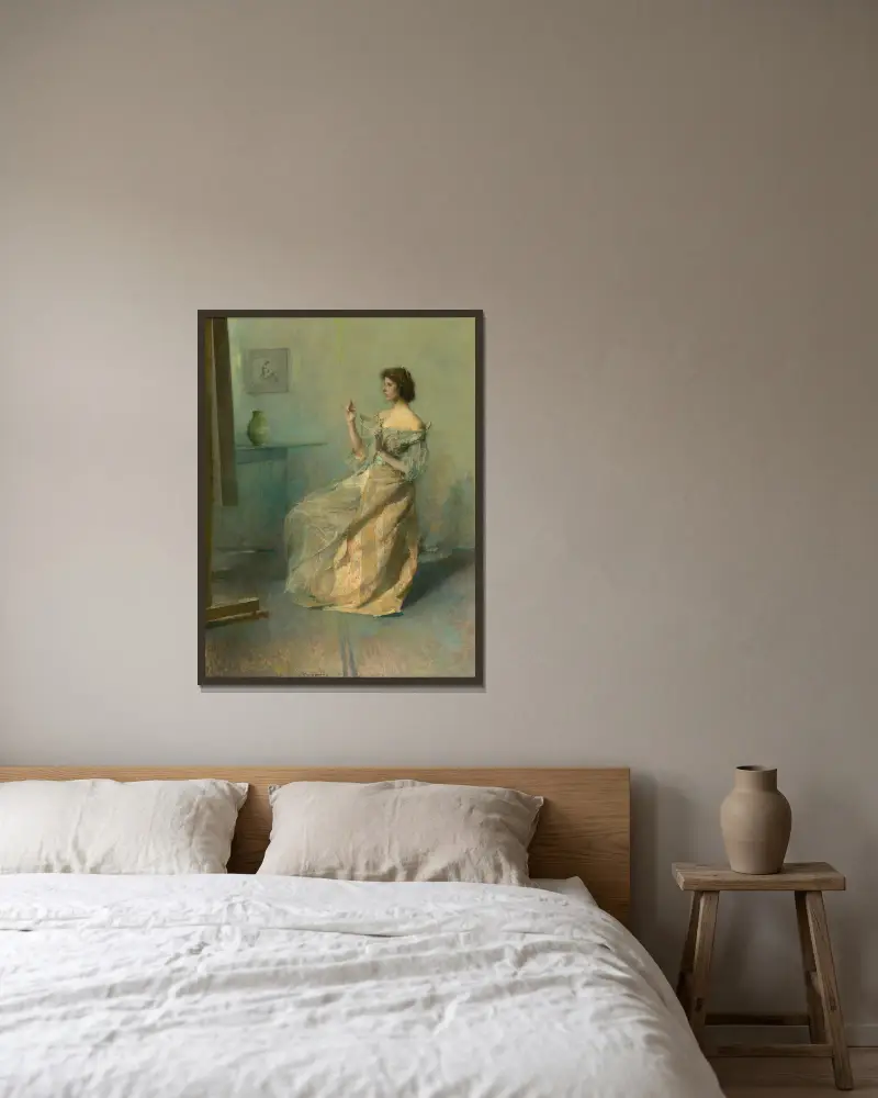 Náhrdelník, Thomas Wilmer Dewing v rámu na stěně