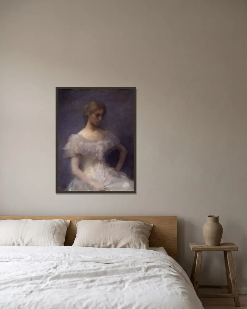 Młoda dziewczyna siedząca, Thomas Wilmer Dewing w ramie na ścianie