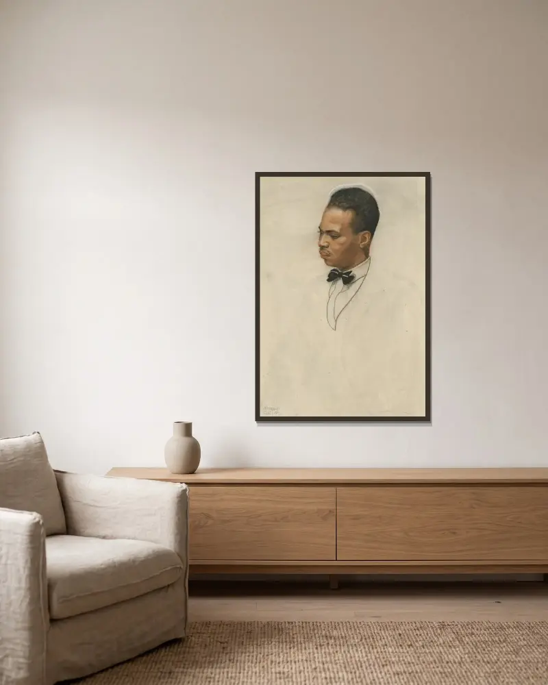 Countee Cullen av Winold Reiss inramad på en vägg