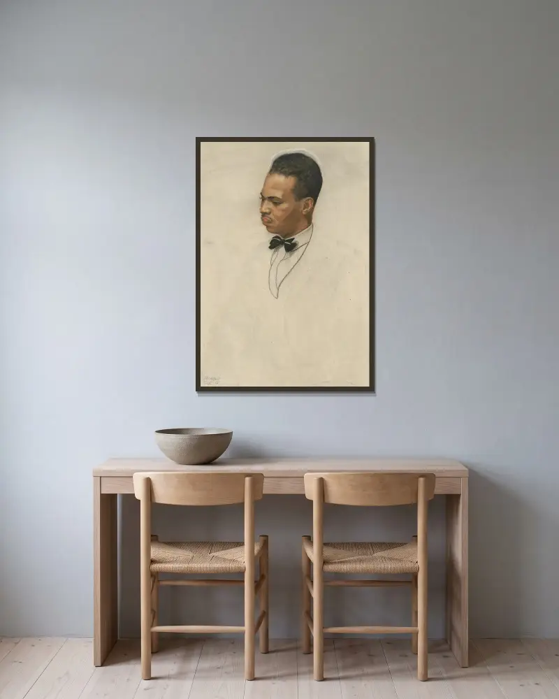 Countee Cullen av Winold Reiss inramad på en vägg