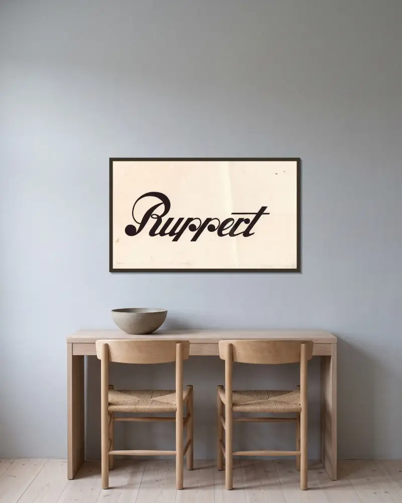 Stylizowane logo piwa Ruppert, 1935 – nr 2, Winold Reiss w ramie na ścianie
