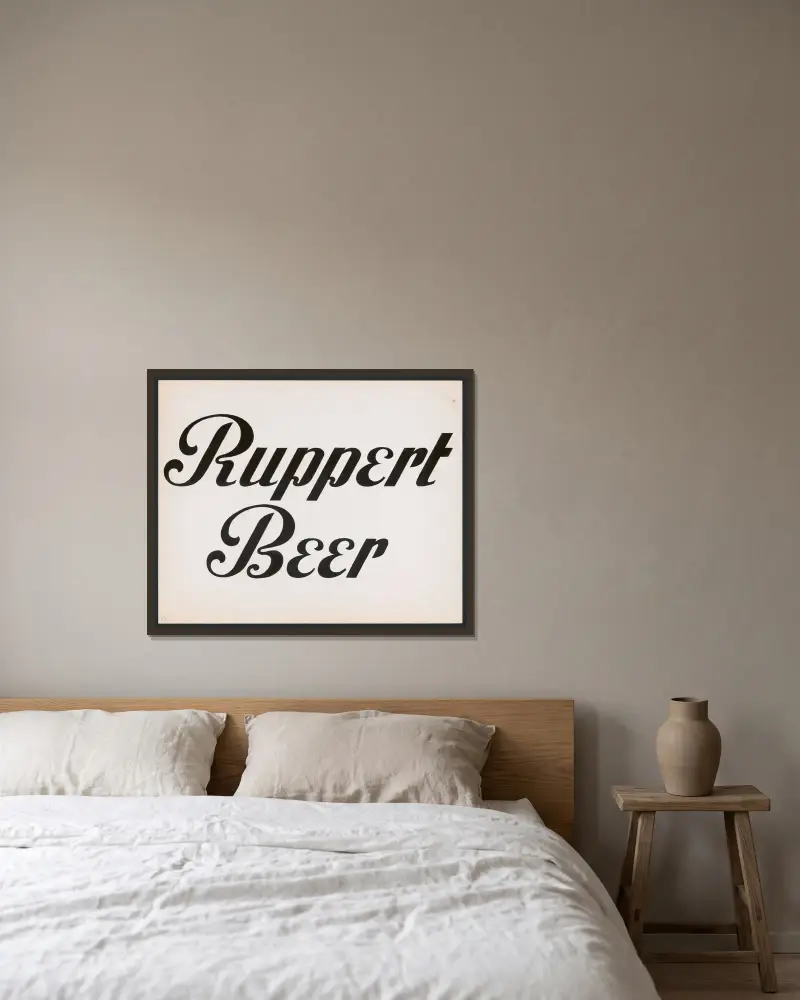Typographical studies for Ruppert Beer av Winold Reiss inramad på en vägg
