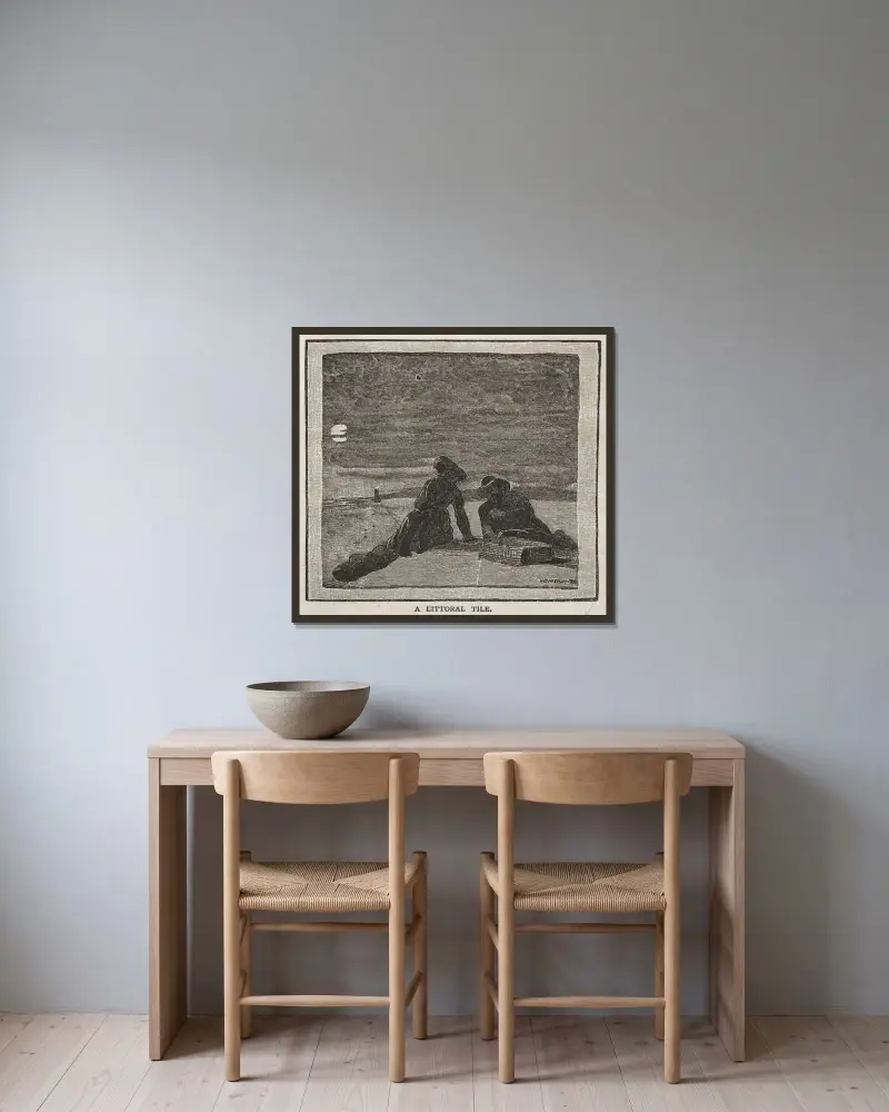A Littoral Tile av Winslow Homer inramad på en vägg
