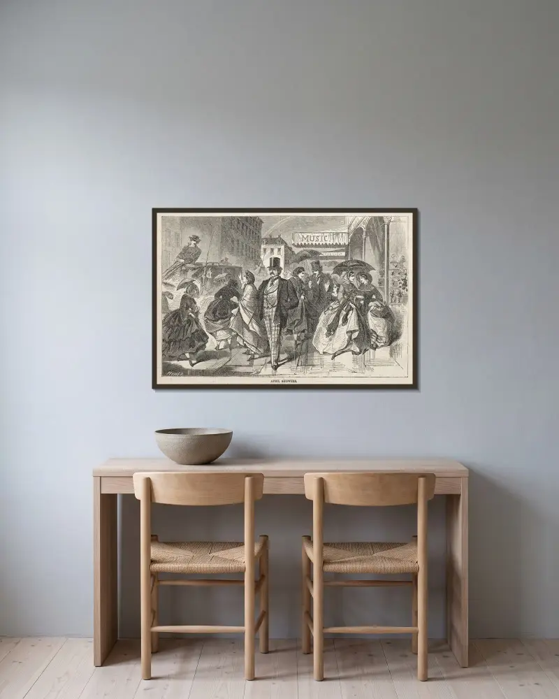 Aprilschauer von Winslow Homer gerahmt an einer Wand
