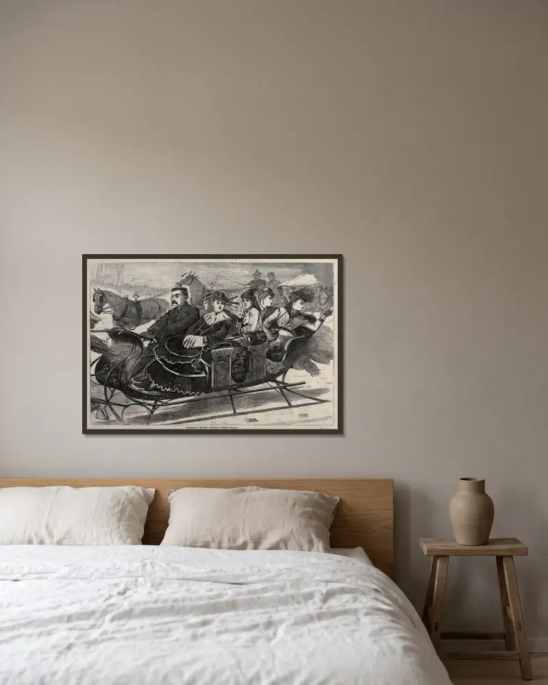 Christmas Belles av Winslow Homer inramad på en vägg