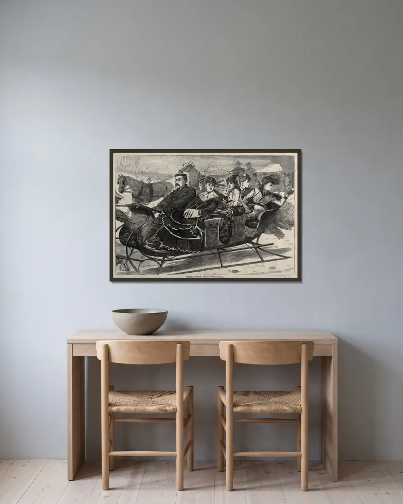 Christmas Belles av Winslow Homer inramad på en vägg