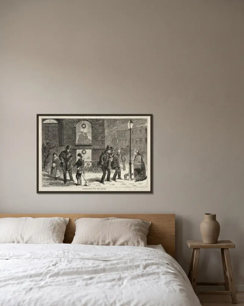 Jul utomhus av Winslow Homer inramad på en vägg