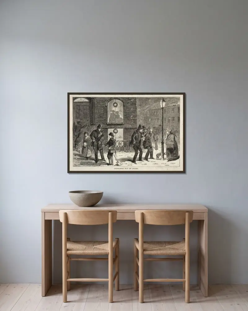 Jul utomhus av Winslow Homer inramad på en vägg