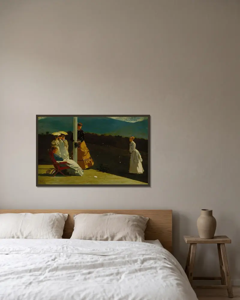 Krocketpartie von Winslow Homer gerahmt an einer Wand