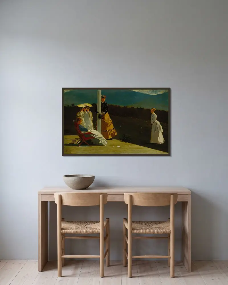 Krocketpartie von Winslow Homer gerahmt an einer Wand
