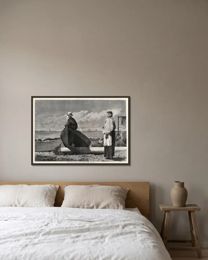 „Táta jde!“, Winslow Homer v rámu na stěně